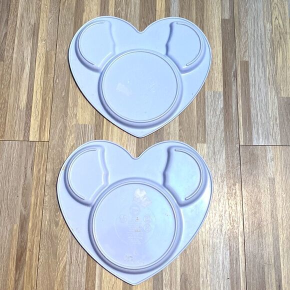 Disney Store Minnie Heart Shaped Plate COMPARTMENTS Glitter Bow CHILDS 9.5" euc - Picture 4 of 5